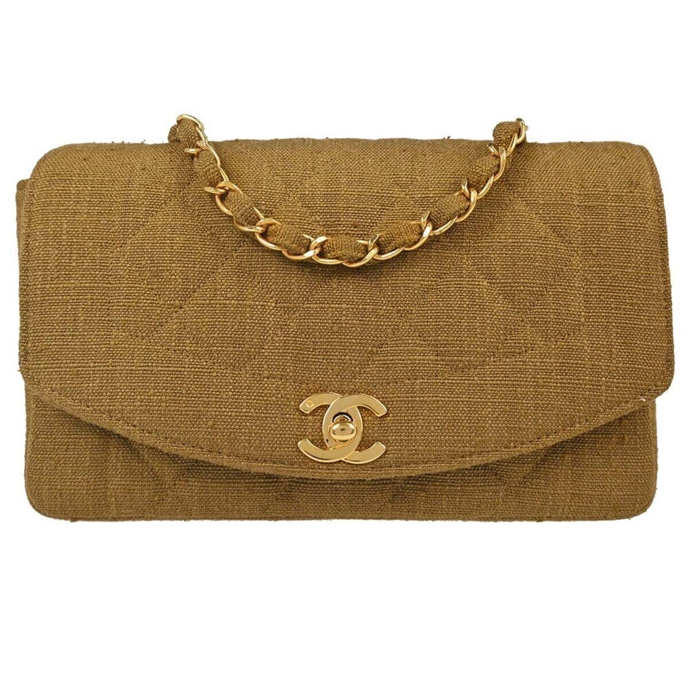 Chanel Vintage Diana Flap Quilted Canvas Small